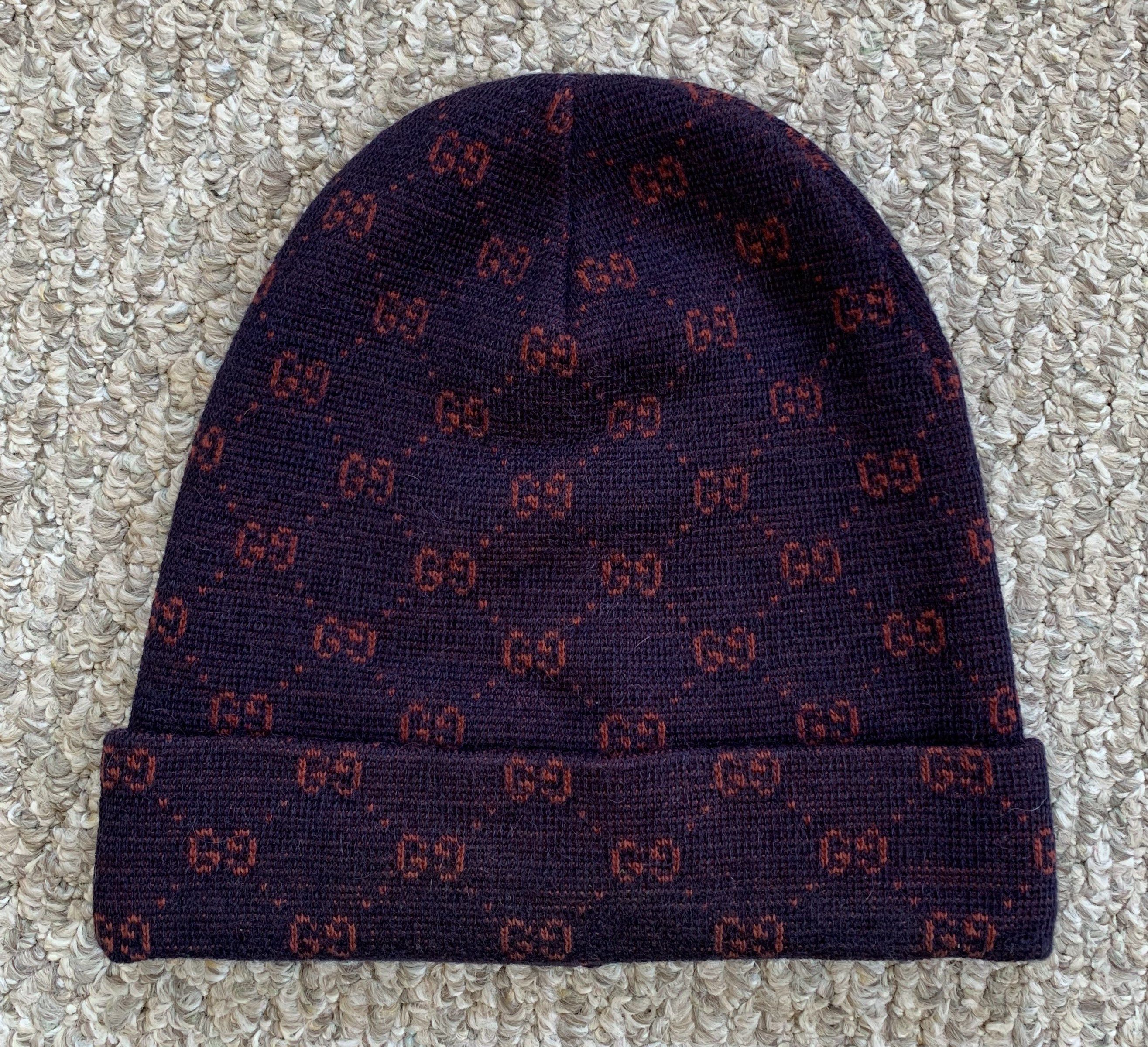 Gucci Vintage Gucci Monogram Beanie Hat Size ONE SIZE - 1 Thumbnail