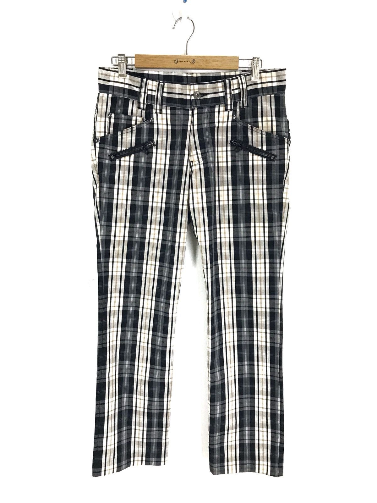 semanticdesign Japanese Brand SEMANTIC Checkered Plaid Multi Zipper Pants Size US 32 / EU 48 - 1 Thumbnail