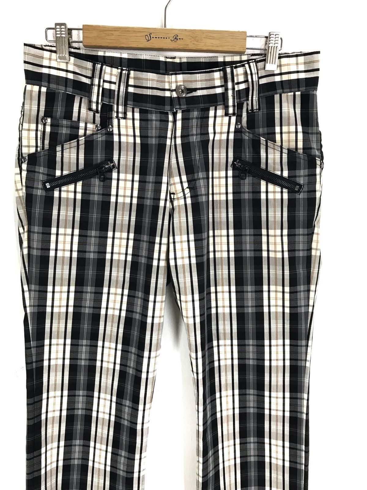 semanticdesign Japanese Brand SEMANTIC Checkered Plaid Multi Zipper Pants Size US 32 / EU 48 - 2 Thumbnail