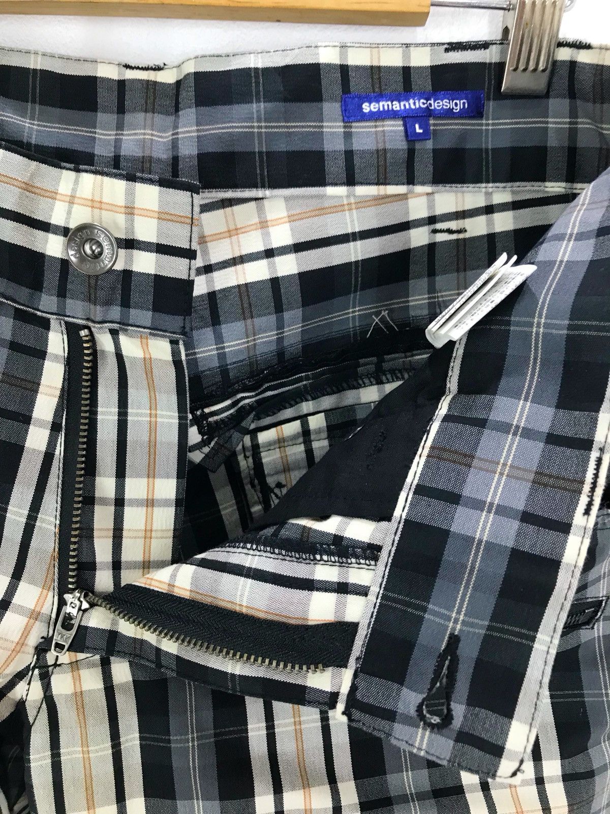 semanticdesign Japanese Brand SEMANTIC Checkered Plaid Multi Zipper Pants Size US 32 / EU 48 - 11 Thumbnail