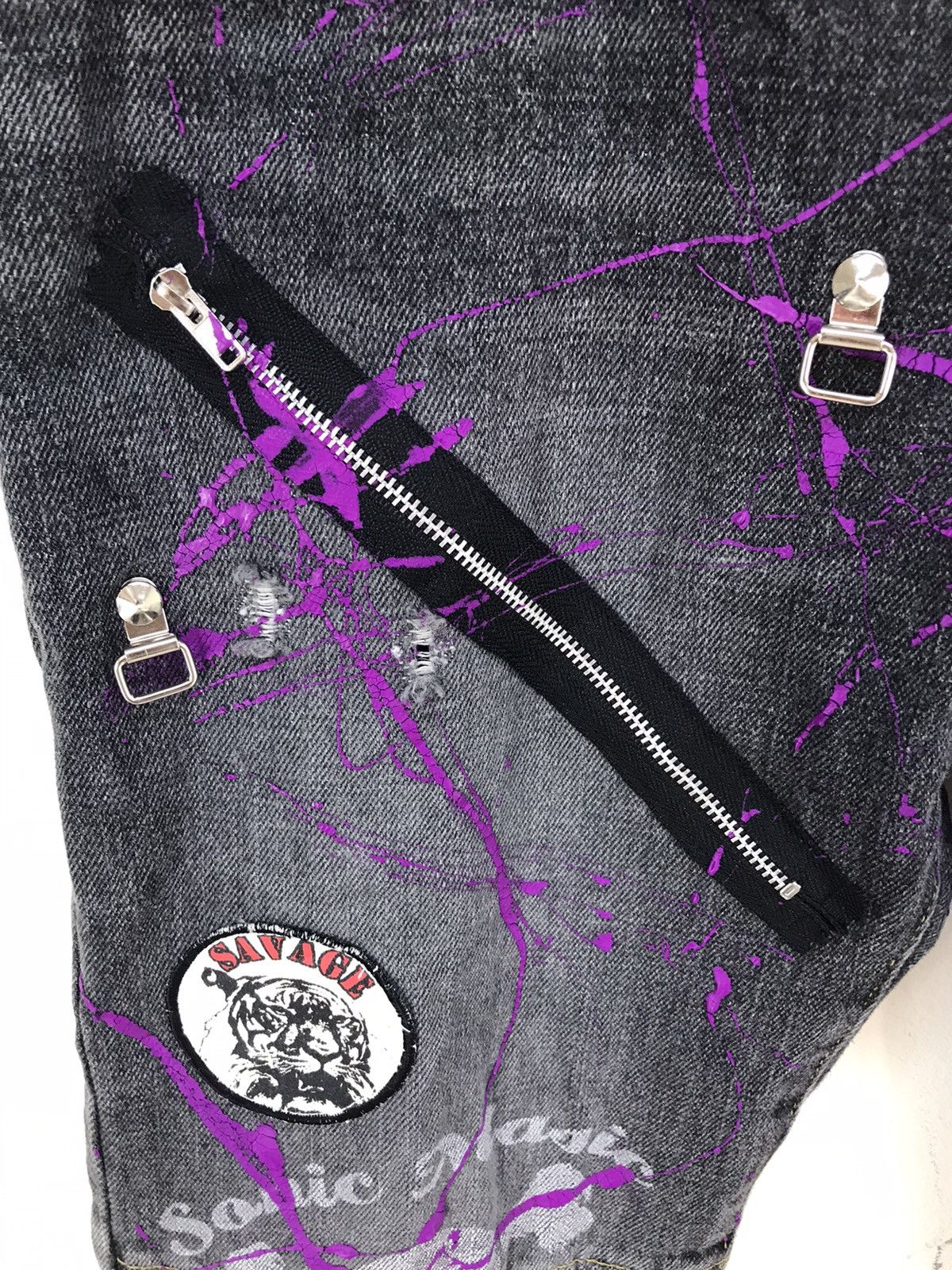 Seditionaries Vintage Y2k Sex Pot Revenge Patches Painted Denim Jeans Size US 30 / EU 46 - 7 Thumbnail