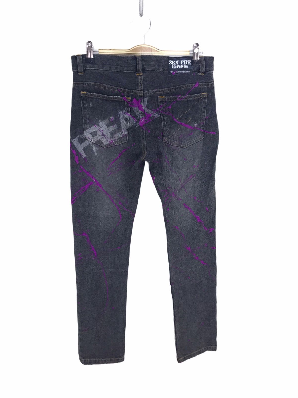 Seditionaries Vintage Y2k Sex Pot Revenge Patches Painted Denim Jeans Size US 30 / EU 46 - 4 Thumbnail