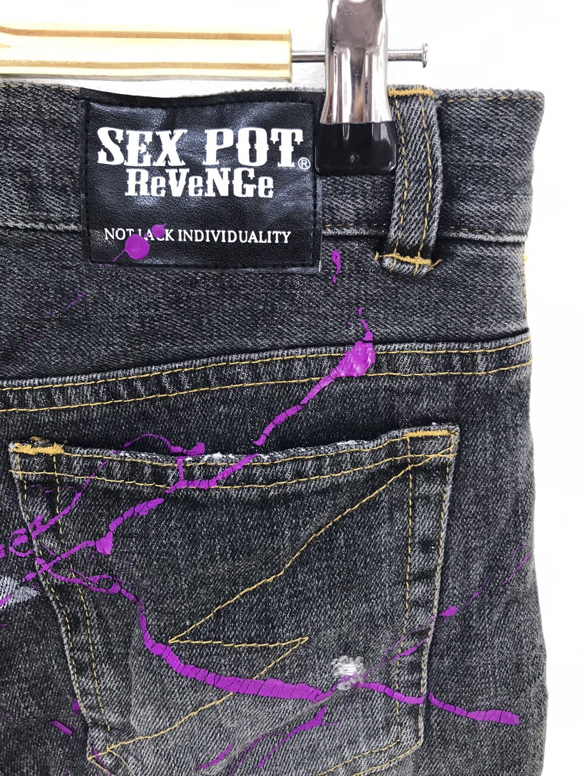 Seditionaries Vintage Y2k Sex Pot Revenge Patches Painted Denim Jeans Size US 30 / EU 46 - 9 Thumbnail