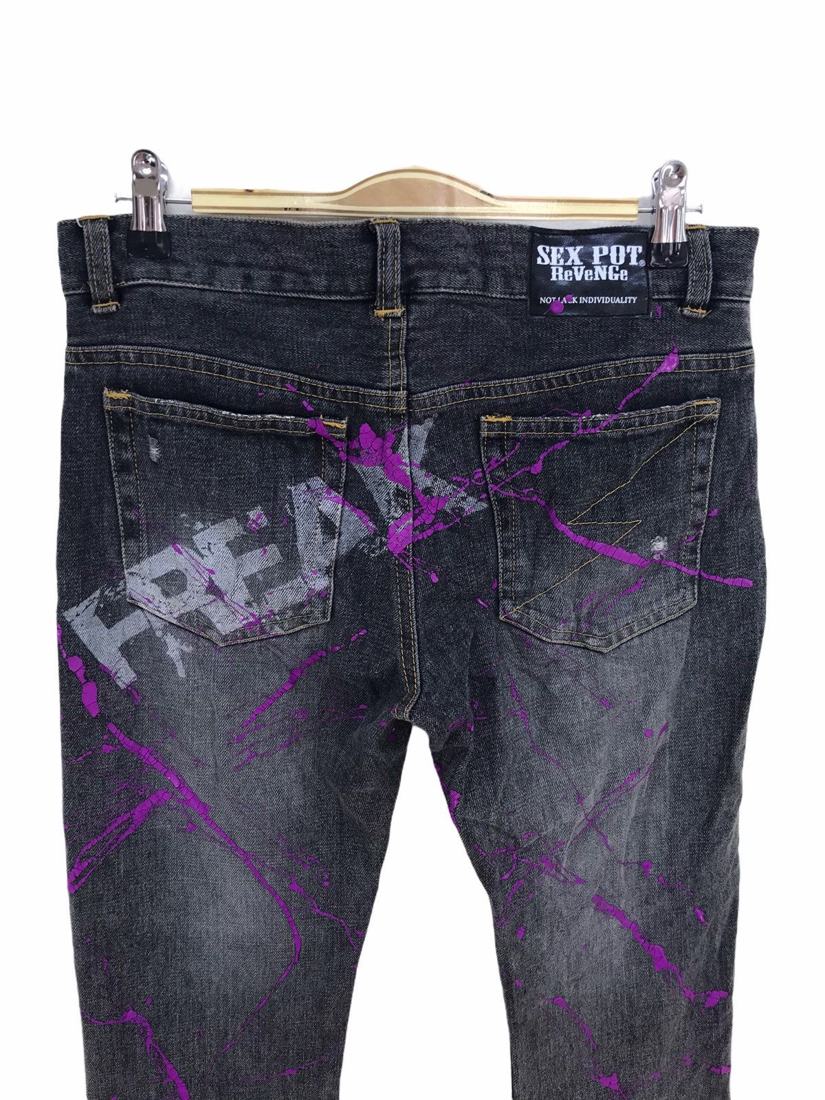 Seditionaries Vintage Y2k Sex Pot Revenge Patches Painted Denim Jeans Size US 30 / EU 46 - 5 Thumbnail