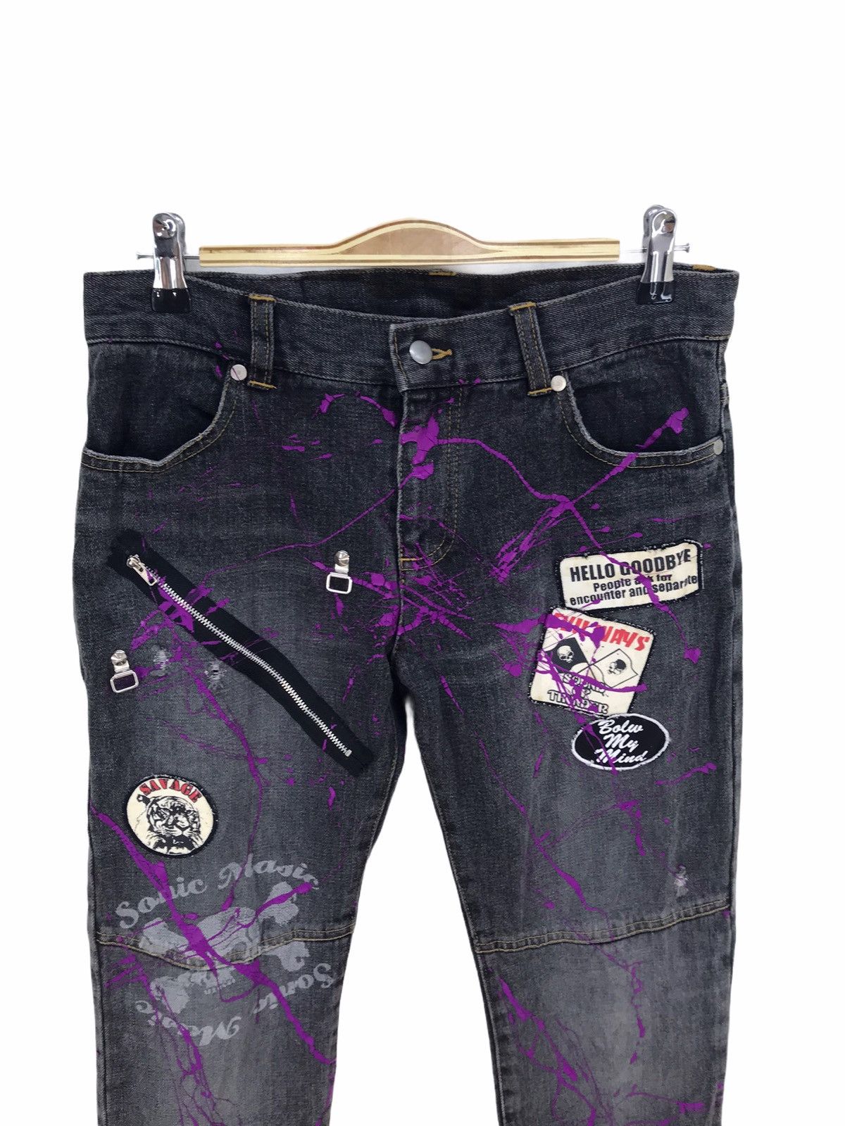 Seditionaries Vintage Y2k Sex Pot Revenge Patches Painted Denim Jeans Size US 30 / EU 46 - 2 Thumbnail