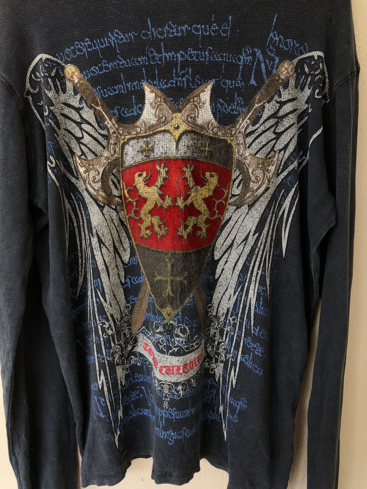 Vintage Knight Overprinted Long Sleeve Shirt Size US M / EU 48-50 / 2 - 7 Thumbnail