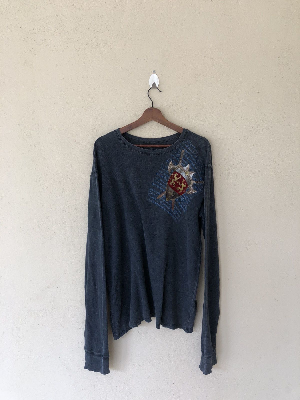 Vintage Knight Overprinted Long Sleeve Shirt Size US M / EU 48-50 / 2 - 2 Thumbnail