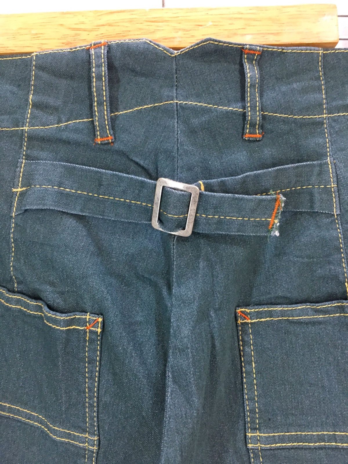 Kapital Japanese Brand AGILE Painter Bucket Back Workwear Jeans Size US 30 / EU 46 - 13 Thumbnail