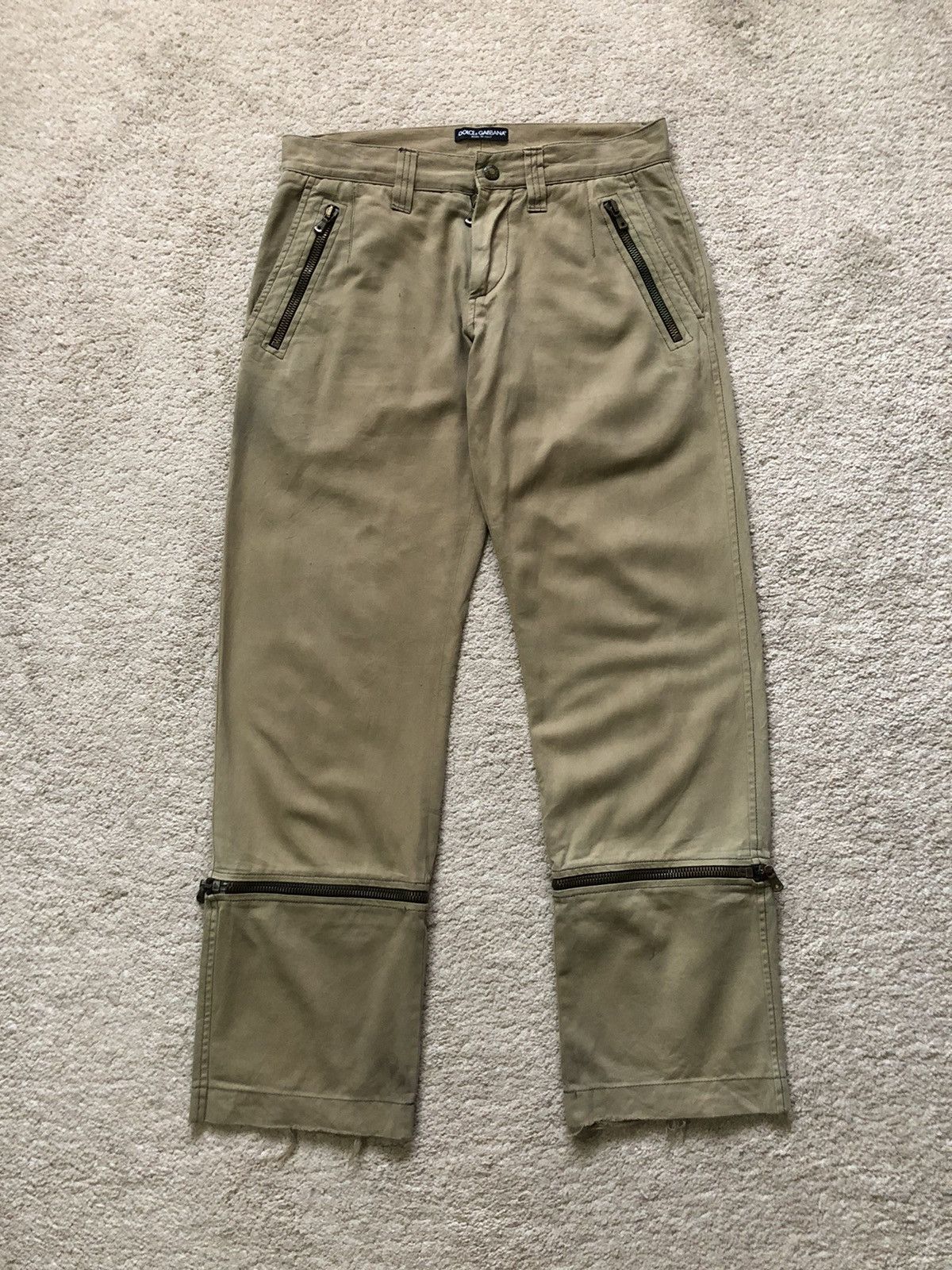 Dolce & Gabbana AW2003-2004 Dolce & Gabbana Zipper Extend Leg Pant Size US 31 - 2 Thumbnail