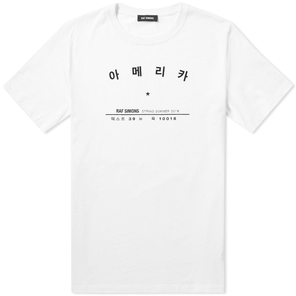 image of Raf Simons Korean Tour T-Shirt in White, Men's (Size Medium)