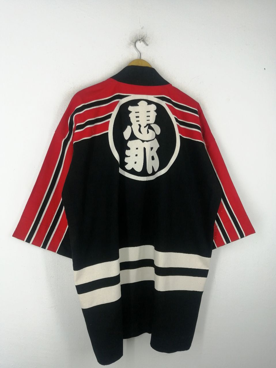 Vintage Vintage Noragi Japanese Kimono With Red Stripe Size US L / EU 52-54 / 3 - 3 Thumbnail