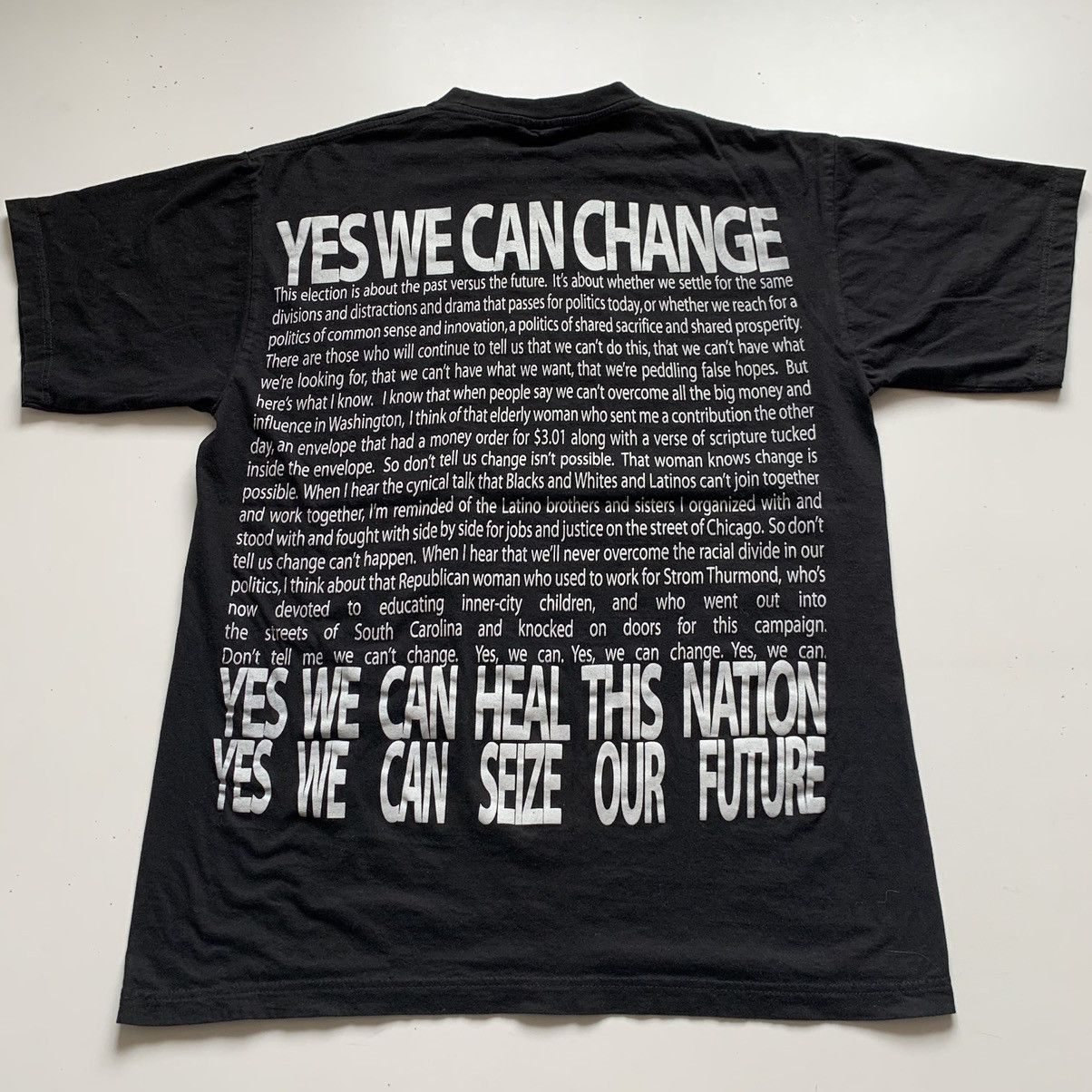 Rap Tees Vintage 2008 President Obama Bootleg T Shirt XL Faded Black Size US XL / EU 56 / 4 - 3 Thumbnail