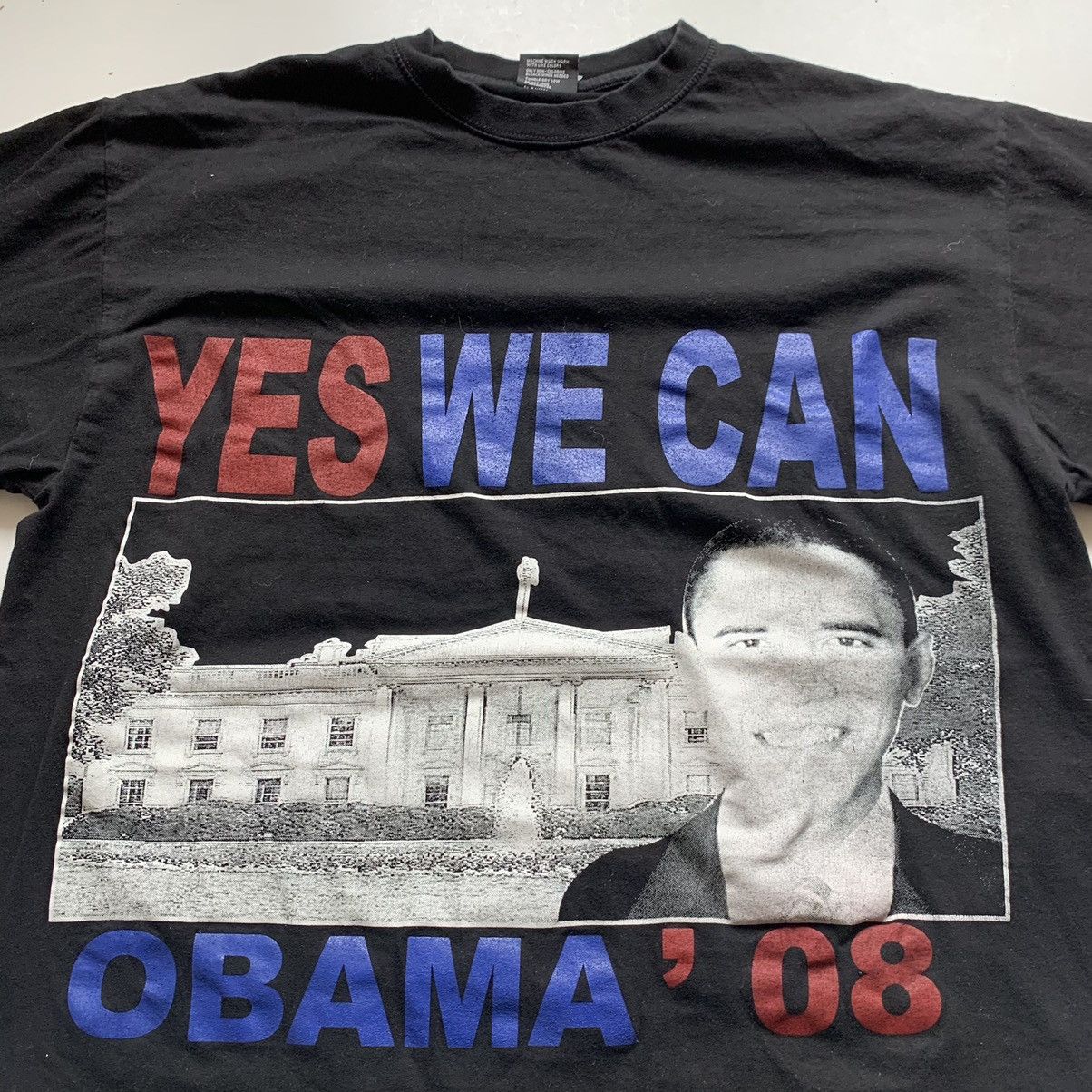 Rap Tees Vintage 2008 President Obama Bootleg T Shirt XL Faded Black Size US XL / EU 56 / 4 - 2 Thumbnail