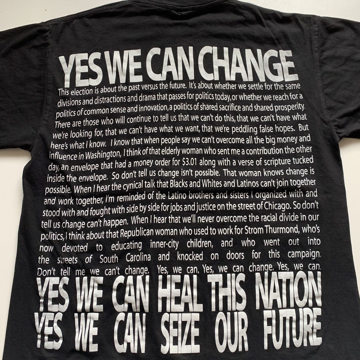 Rap Tees Vintage 2008 President Obama Bootleg T Shirt XL Faded Black Size US XL / EU 56 / 4 - 4 Thumbnail