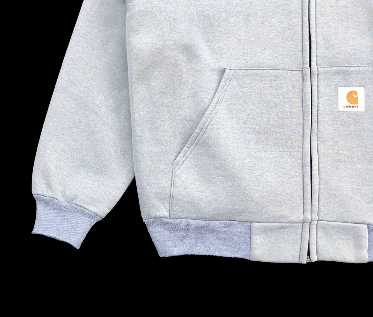 Carhartt × Vintage Vintage 90s Carhartt Full Zipper Sweatshirt Baby Blue Size US L / EU 52-54 / 3 - 8 Thumbnail