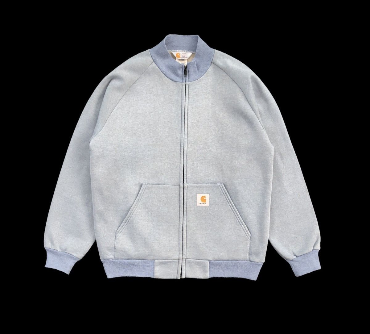 Carhartt × Vintage Vintage 90s Carhartt Full Zipper Sweatshirt Baby Blue Size US L / EU 52-54 / 3 - 1 Thumbnail