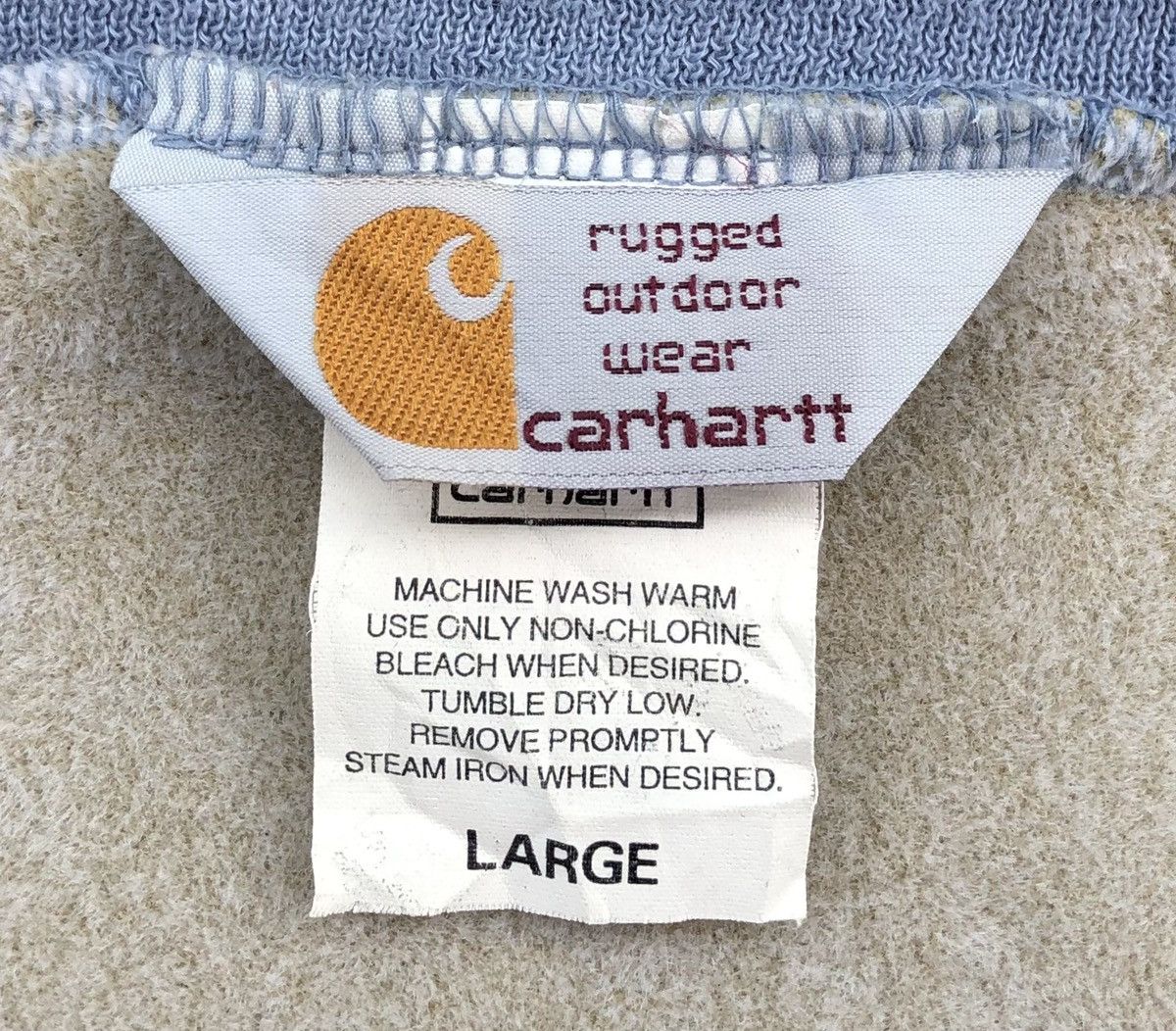 Carhartt × Vintage Vintage 90s Carhartt Full Zipper Sweatshirt Baby Blue Size US L / EU 52-54 / 3 - 15 Thumbnail