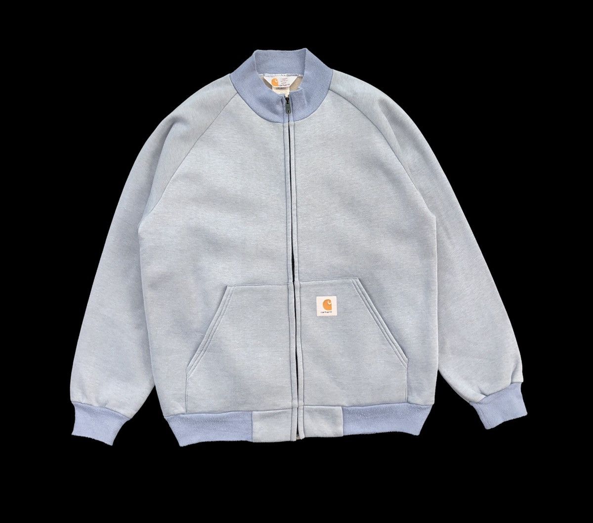 Carhartt × Vintage Vintage 90s Carhartt Full Zipper Sweatshirt Baby Blue Size US L / EU 52-54 / 3 - 4 Thumbnail