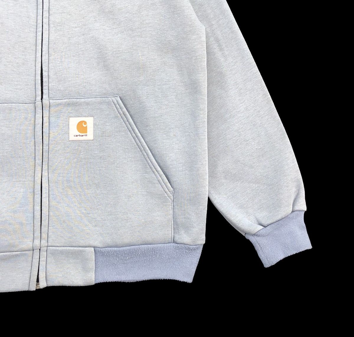 Carhartt × Vintage Vintage 90s Carhartt Full Zipper Sweatshirt Baby Blue Size US L / EU 52-54 / 3 - 6 Thumbnail
