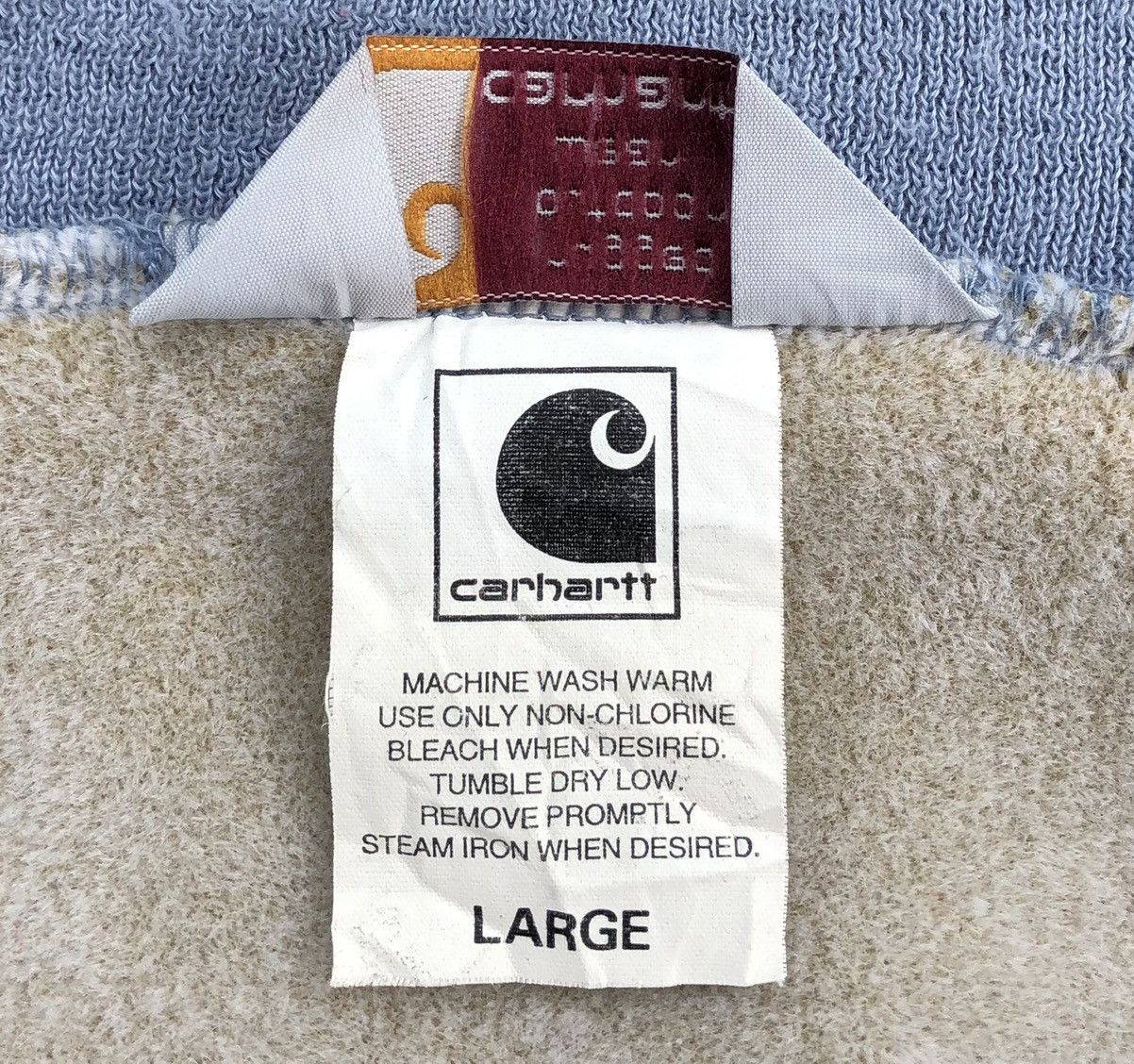 Carhartt × Vintage Vintage 90s Carhartt Full Zipper Sweatshirt Baby Blue Size US L / EU 52-54 / 3 - 16 Thumbnail