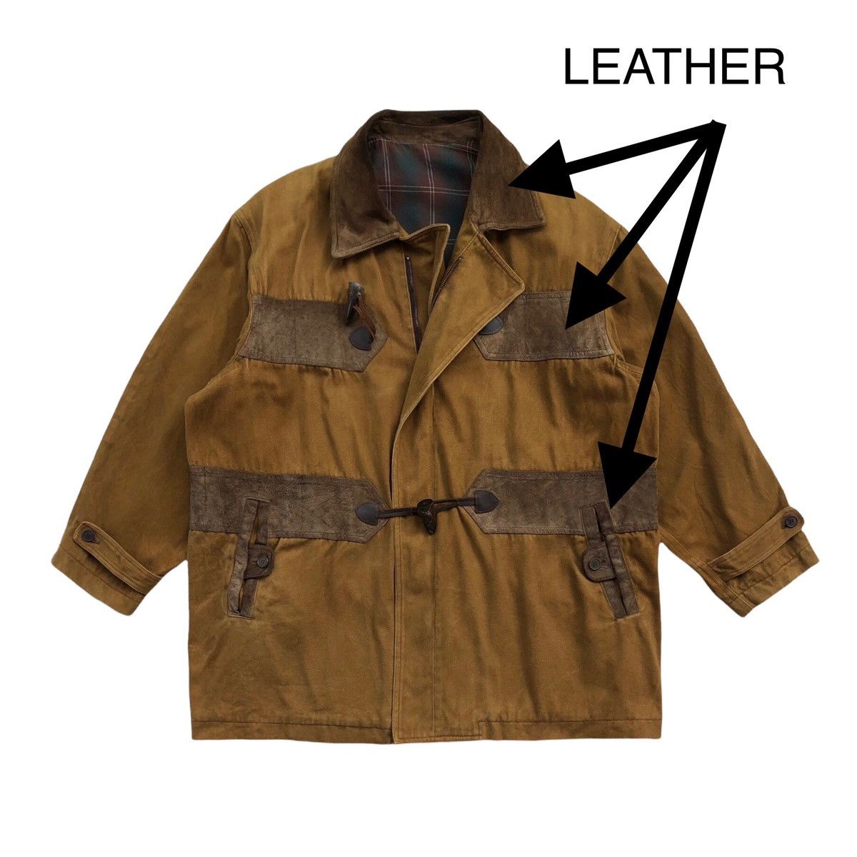 Issey Miyake Tete Homme by Katoh Kazutaka Guiene Cotton/Leather Jacket Size US M / EU 48-50 / 2 - 2 Thumbnail