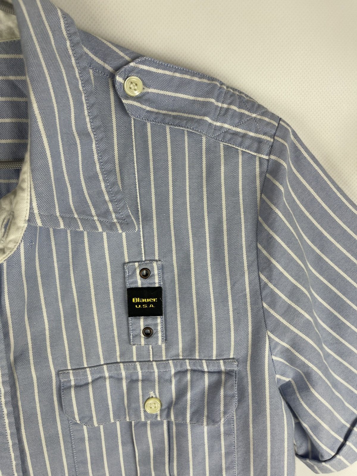 Other Blauer USA Miami dept. Highway patrol big logo striped shirt Size US L / EU 52-54 / 3 - 6 Thumbnail