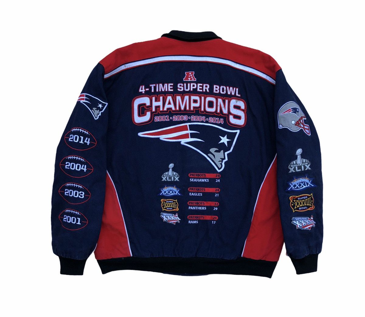 Vintage 🔥 NFL 4-Times Super Bowl Champion Patriots Jacket Size US XL / EU 56 / 4 - 2 Thumbnail