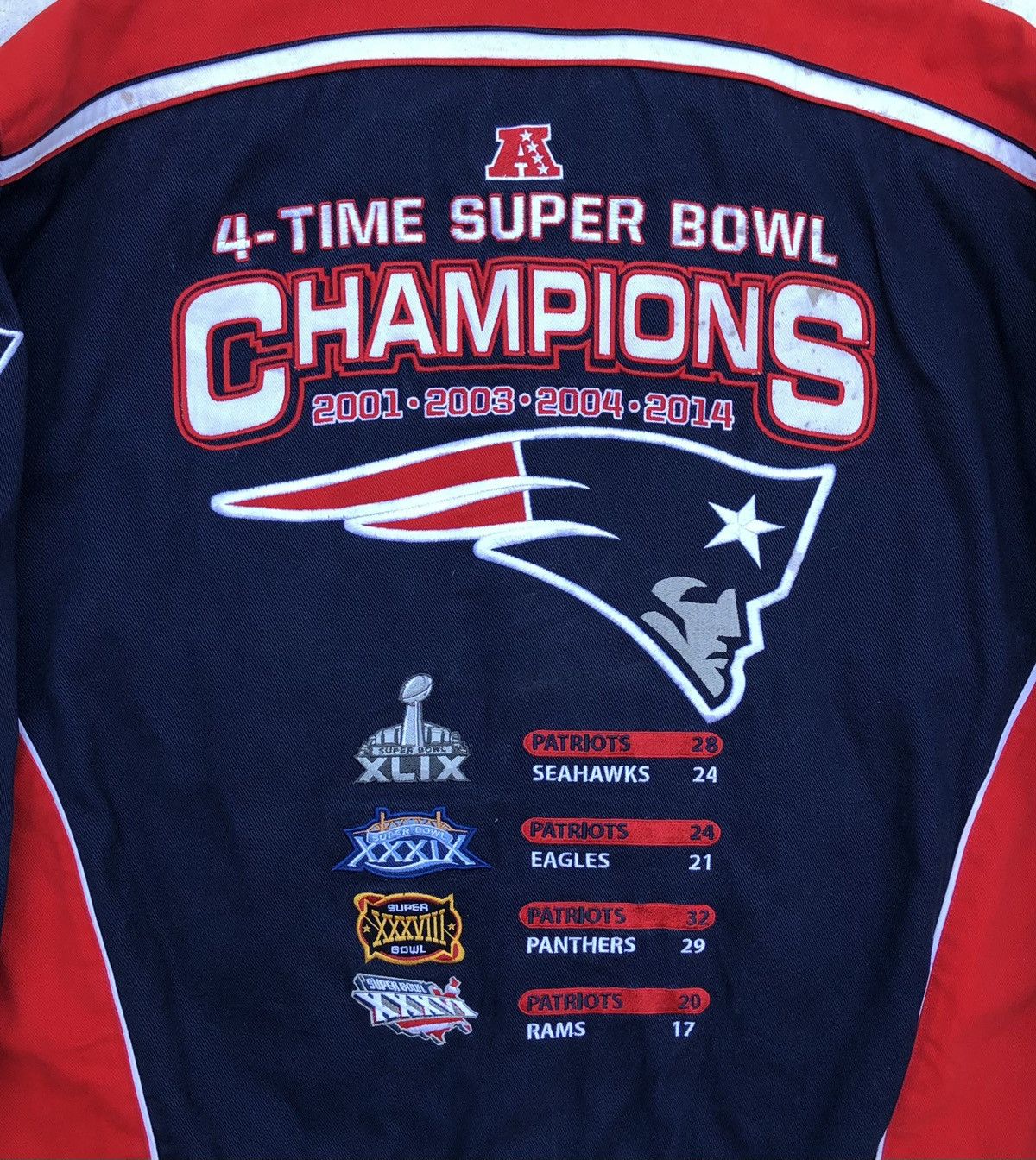 Vintage 🔥 NFL 4-Times Super Bowl Champion Patriots Jacket Size US XL / EU 56 / 4 - 9 Thumbnail