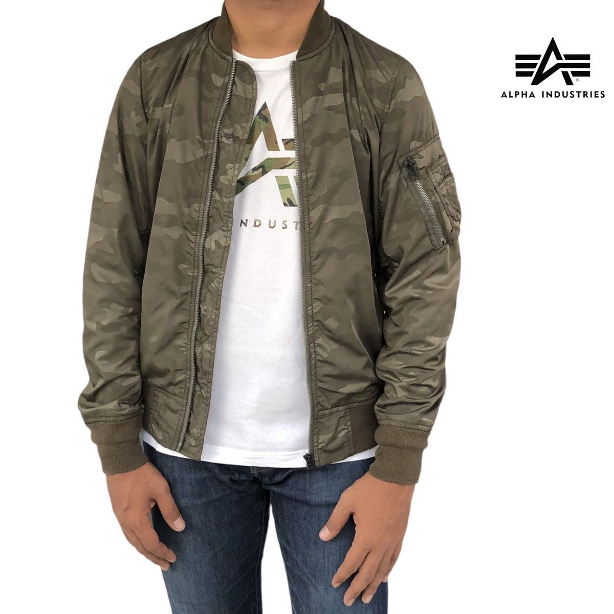 Alpha Industries Alpha Industries Ma-1 Camo Bomber Jacket Size US M / EU 48-50 / 2 - 2 Thumbnail