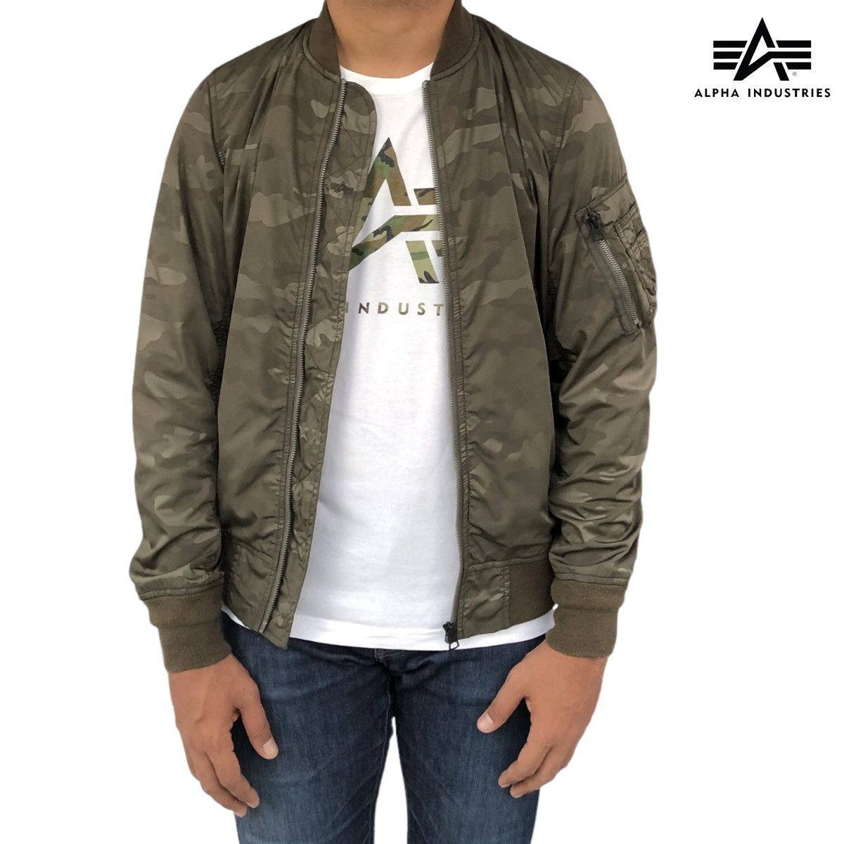 Alpha Industries Alpha Industries Ma-1 Camo Bomber Jacket Size US M / EU 48-50 / 2 - 1 Thumbnail