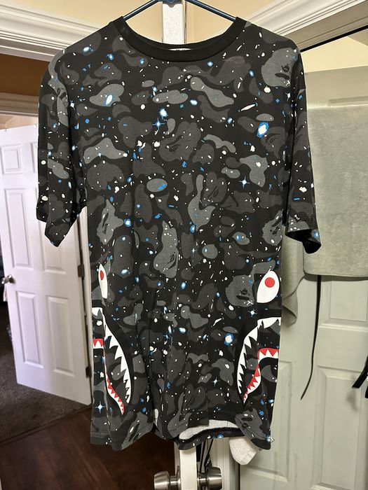 Bape Space Camo Side Shark Tee | Grailed