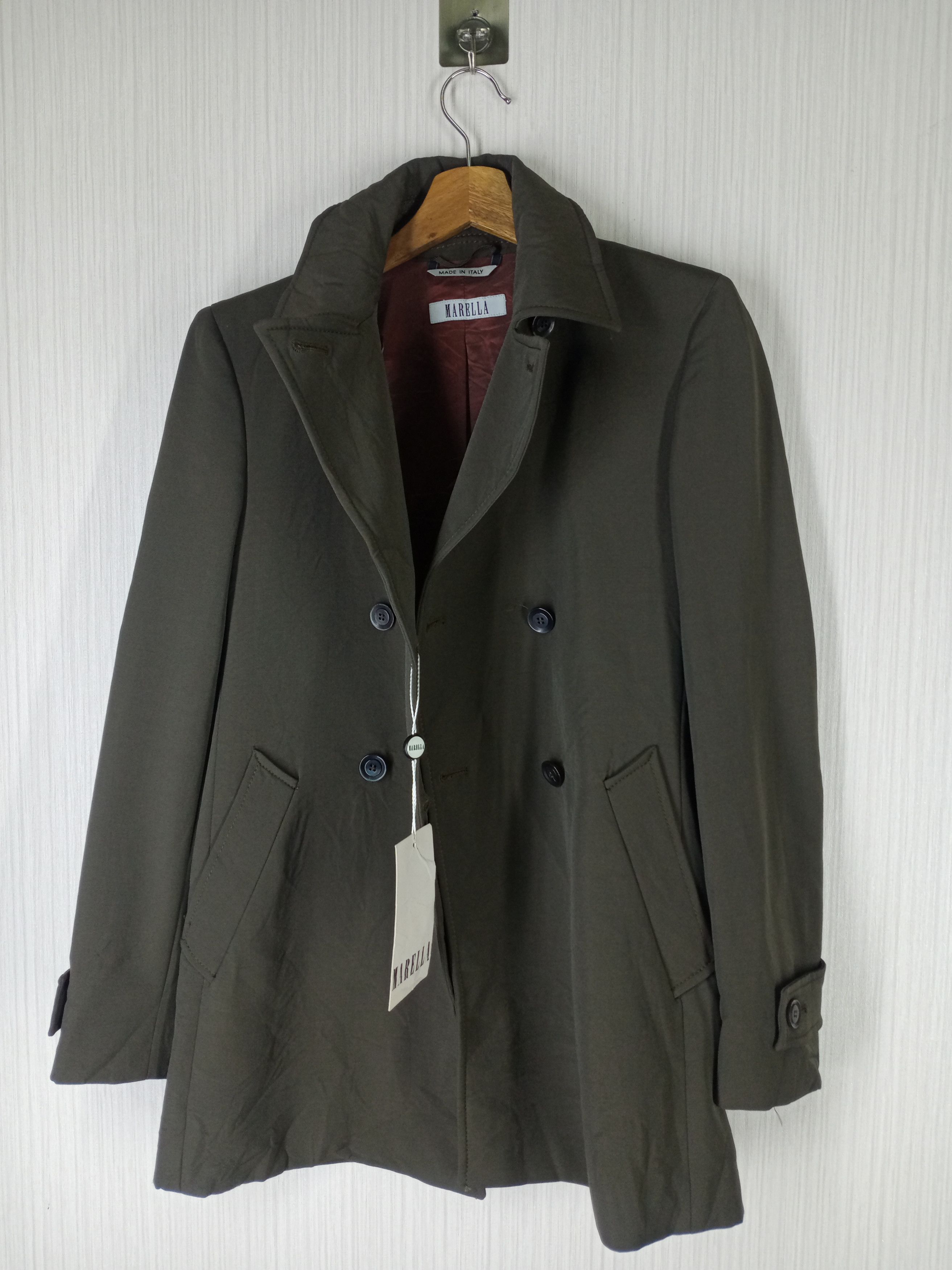 Designer × Vintage MADE IN ITALY MARELLA DOUBLE BREAST TRENCH COAT Size US S / EU 44-46 / 1 - 4 Thumbnail