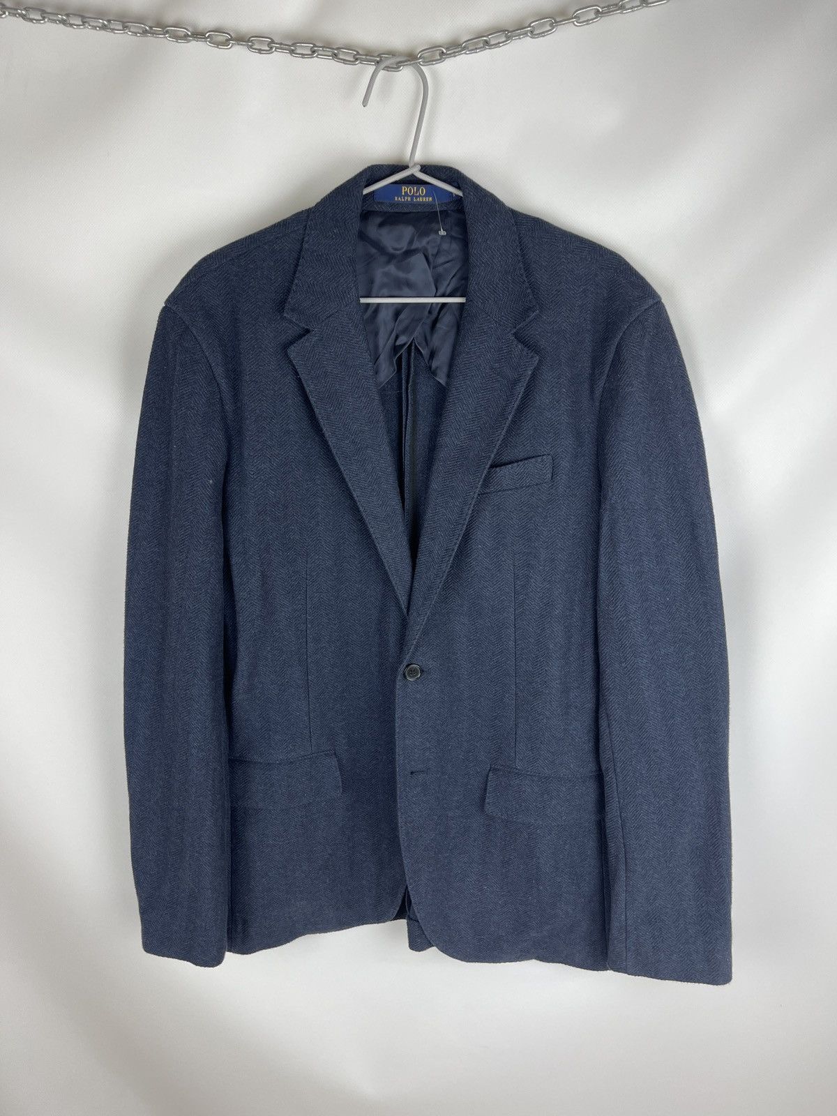 Polo Ralph Lauren Polo Ralph Lauren Herringbone tweed unlined blazer 2 button Size 44R - 1 Thumbnail