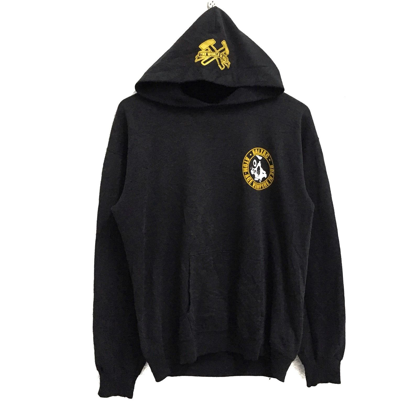 image of Band Tees x Vintage Balzac Punk Rock Japanese Band Hoodie Pullover in Black, Men's (Size Medium)
