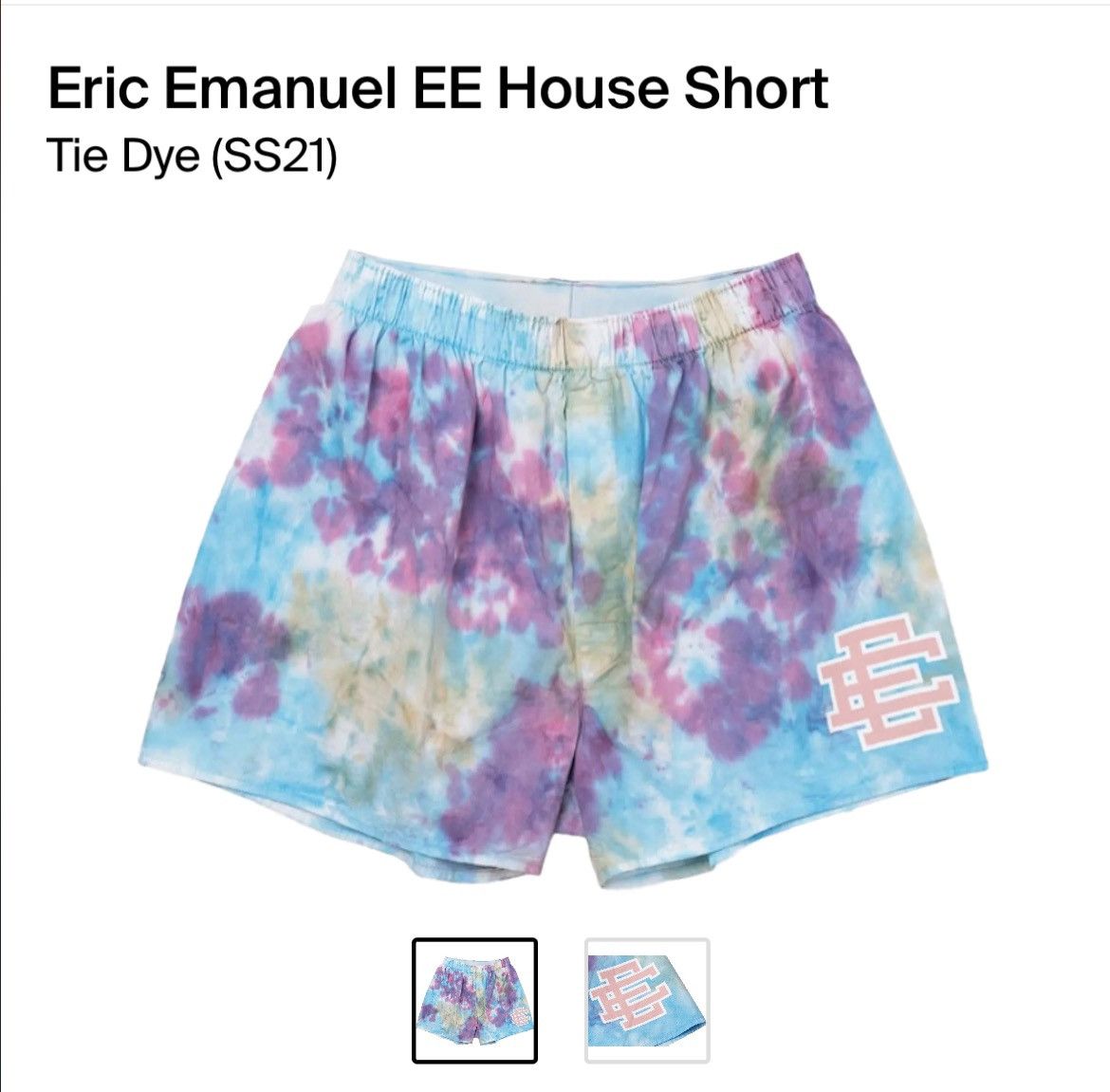 image of Eric Emanuel Ee House Shorts Tie Dye Blue Pink Purple Small, Men's (Size 30)