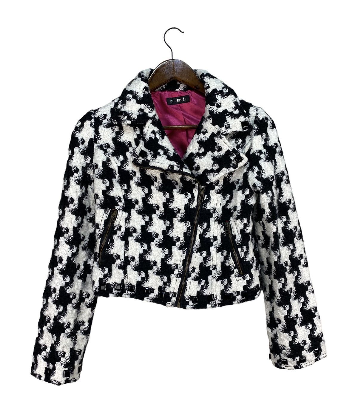 image of Rei Risee Motorcycle Jacket in Black/White, Women's (Size XS)