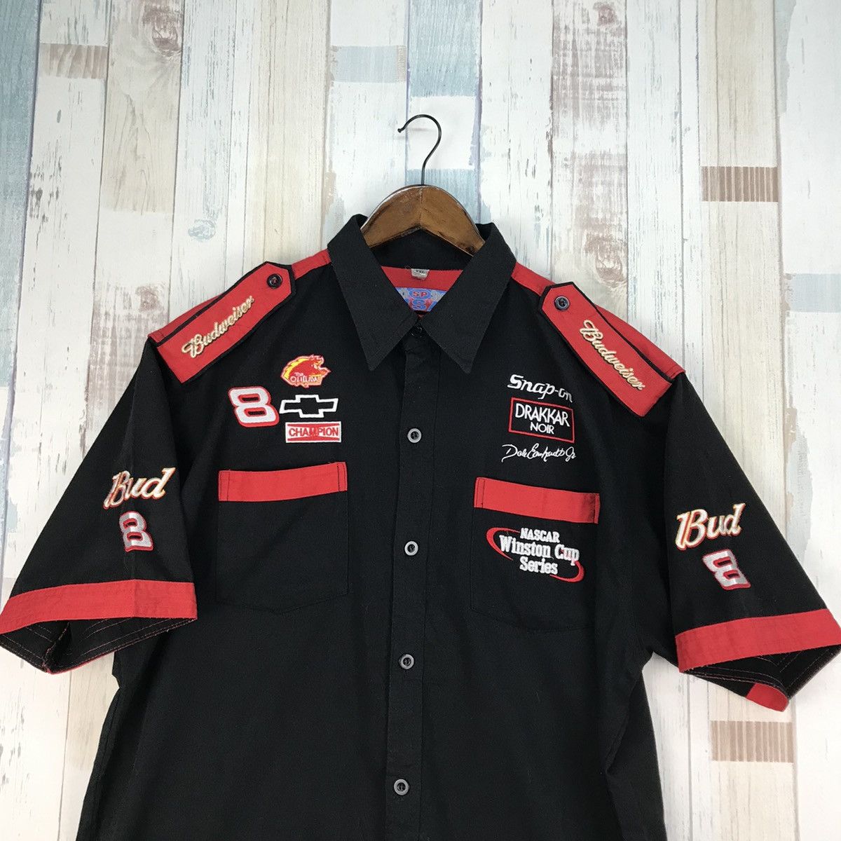 Budweiser Vintage Dale Earnhardt Jr Nascar Winston Cup Shirt Size US XXL / EU 58 / 5 - 8 Thumbnail