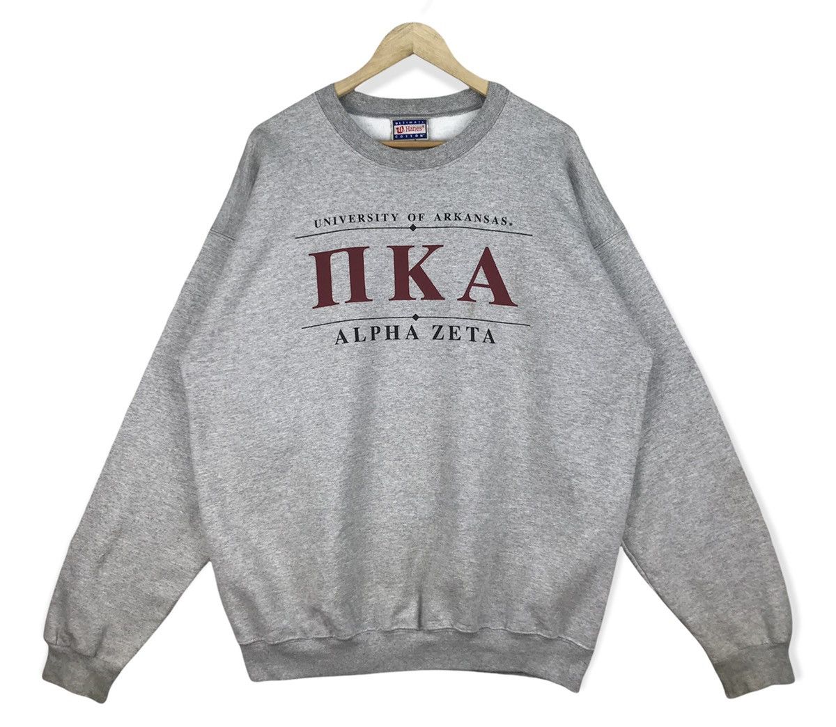 image of American College x Vintage University Of Arkansas Sweatshirt in Grey, Men's (Size Large)
