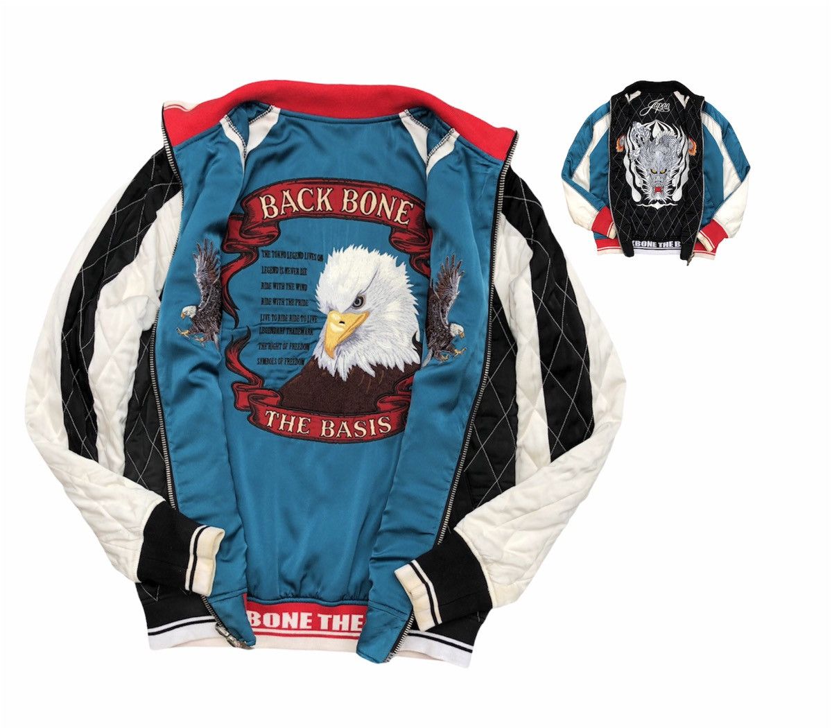 Backbone 🔥Dragon Head/Eagle Quilted Sukajan Reversible Jacket Size US M / EU 48-50 / 2 - 2 Thumbnail