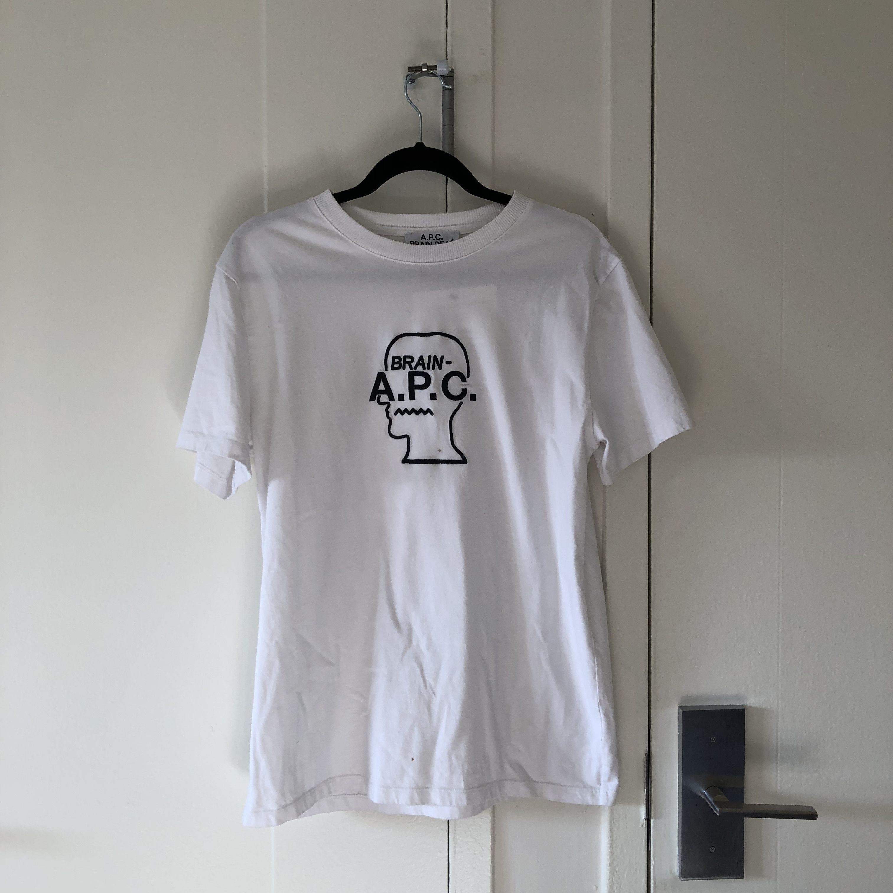 Image of A P C x Brain Dead Tee in White, Men's (Size Small)