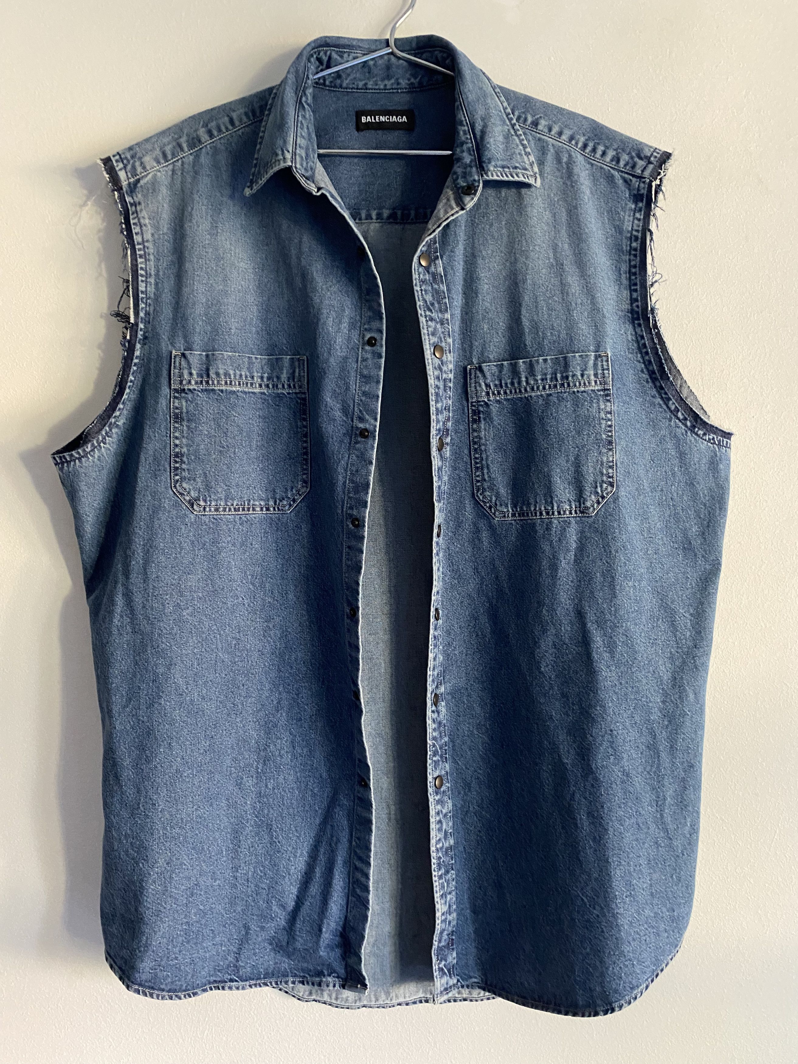 Balenciaga 3in1 Shirt Hoodie +Vest Denim Size US M / EU 48-50 / 2 - 6 Thumbnail