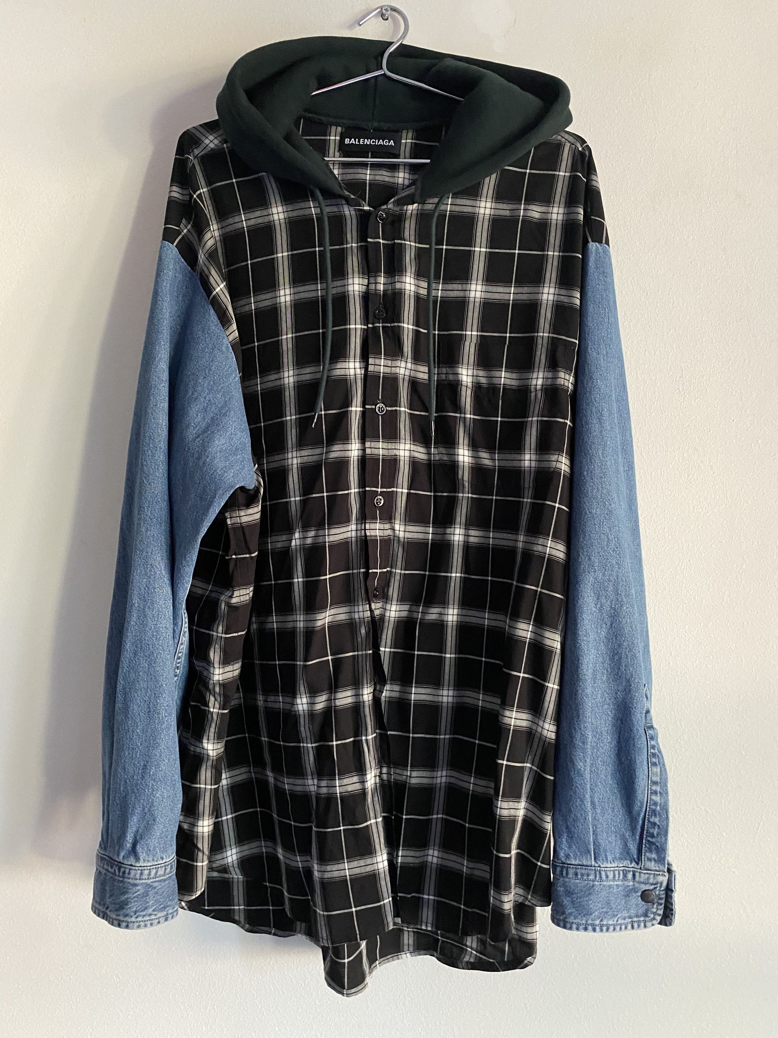 Balenciaga 3in1 Shirt Hoodie +Vest Denim Size US M / EU 48-50 / 2 - 3 Thumbnail