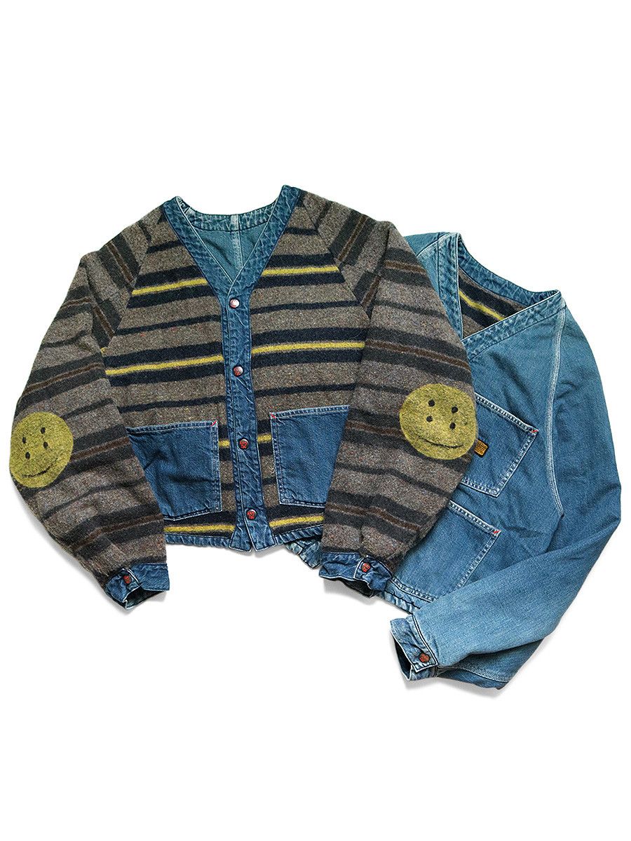 image of Kapital 11.5Oz Denim Rainbowy Lining Rail Road Jacket in Indigo, Men's (Size Medium)