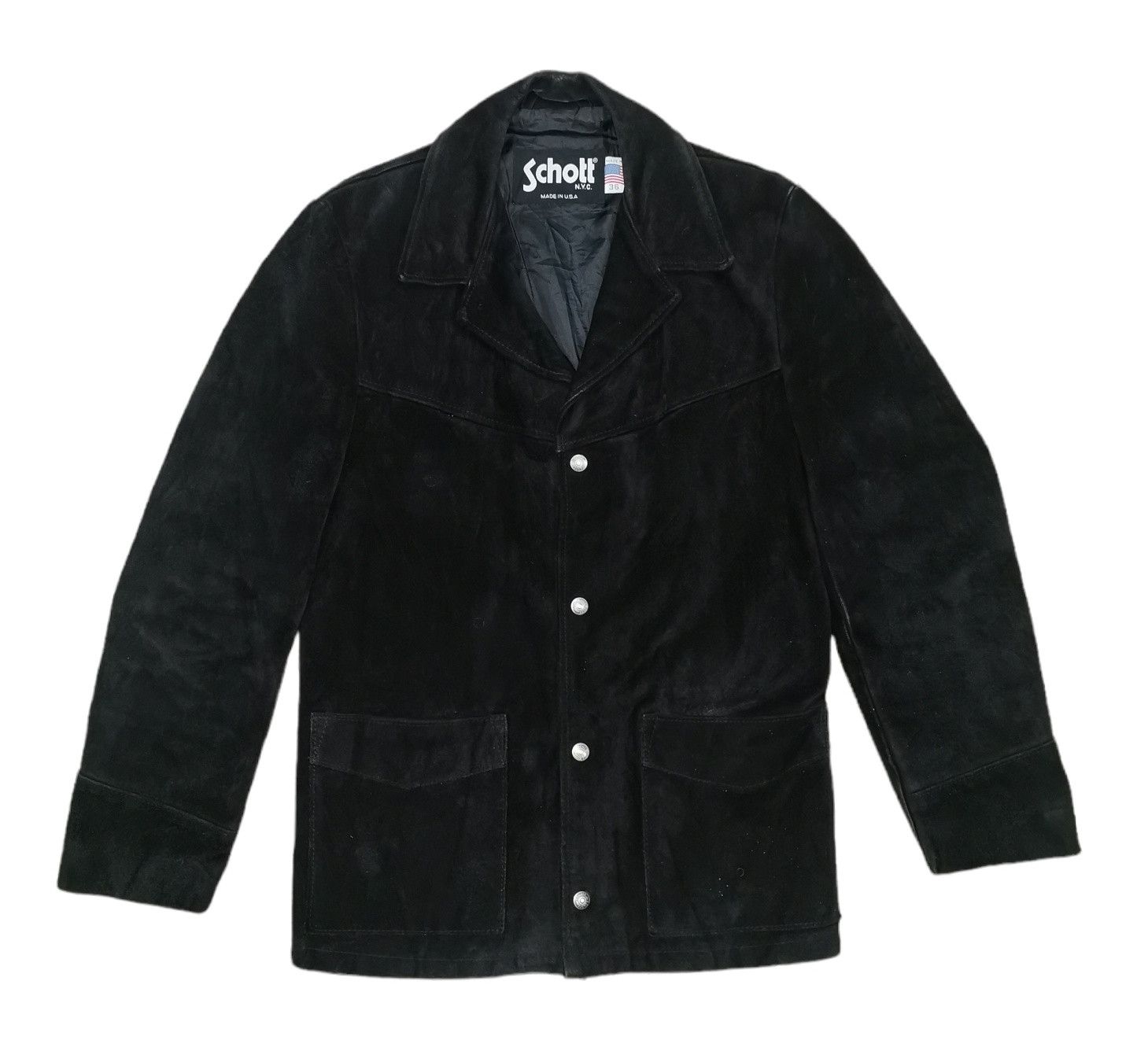 Schott Schott Suede Leather Jacket Size US S / EU 44-46 / 1 - 1 Thumbnail