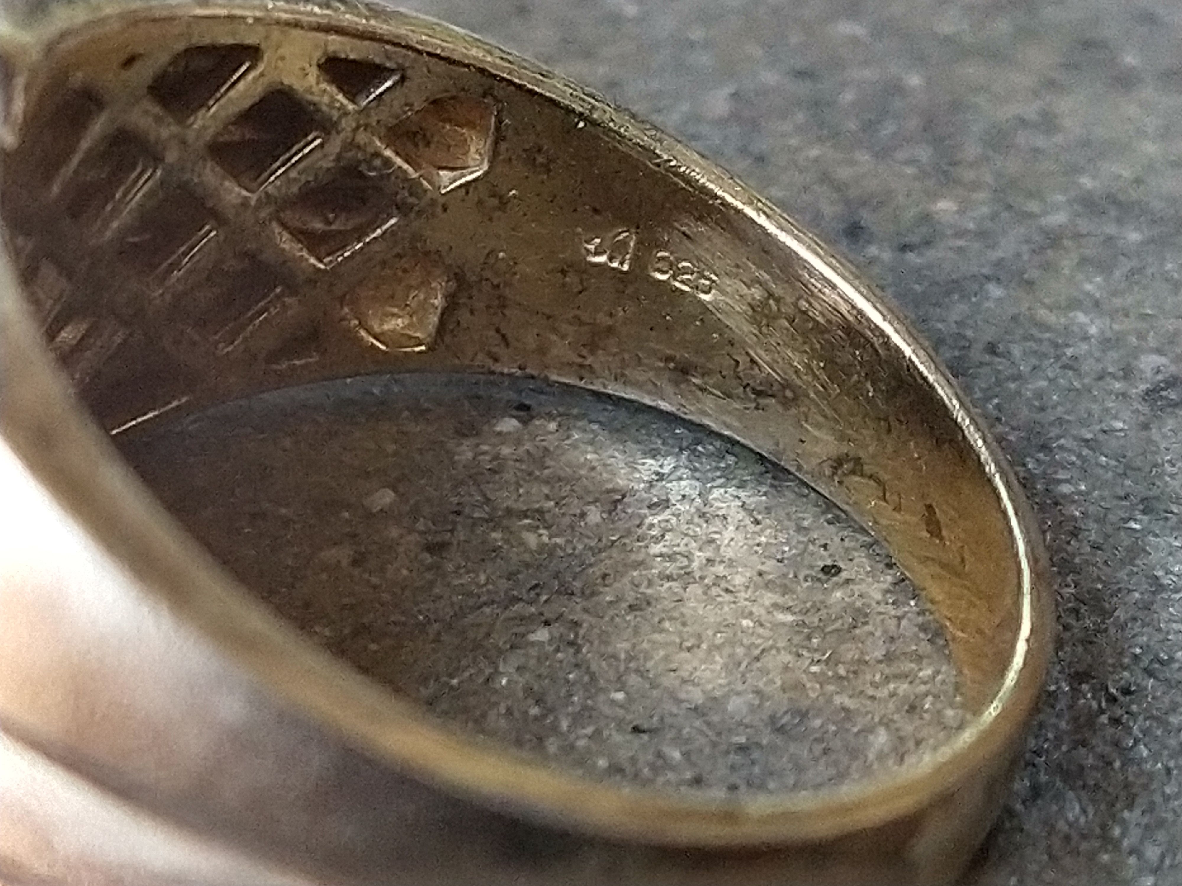 Jewelry Vintage Sterling Silver Ring Gold Plated 11.75 Rhinestone Size ONE SIZE - 6 Thumbnail