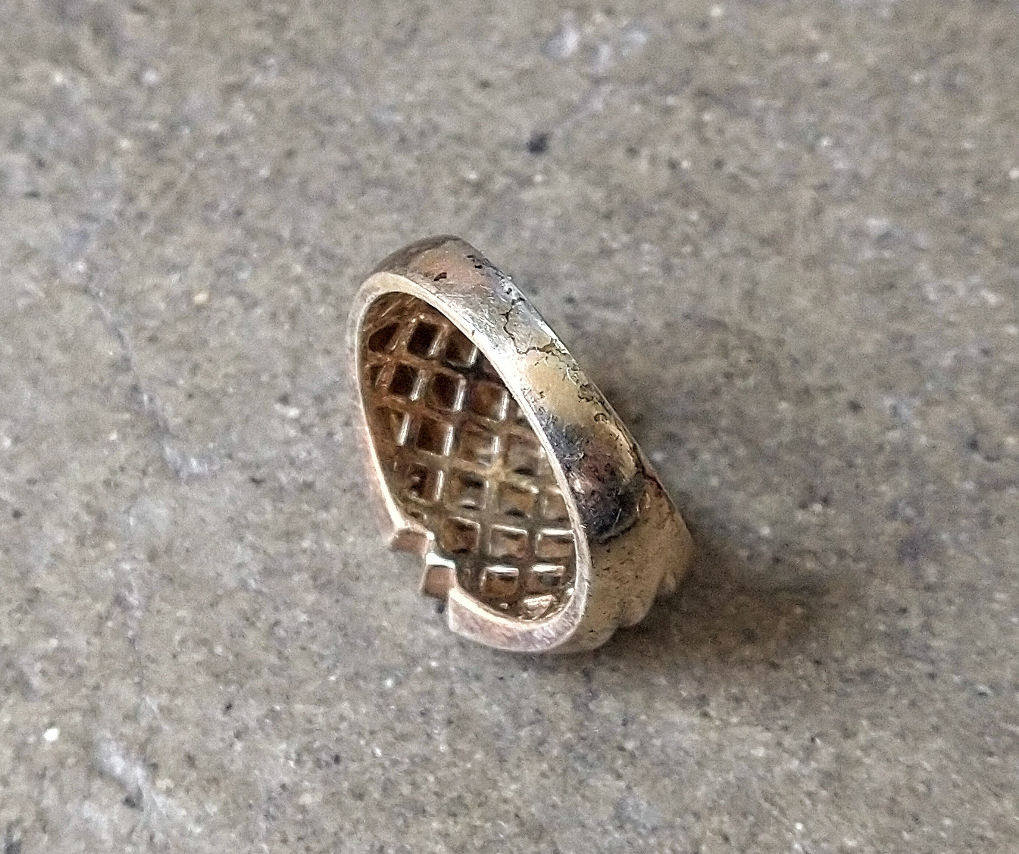 Jewelry Vintage Sterling Silver Ring Gold Plated 11.75 Rhinestone Size ONE SIZE - 7 Thumbnail