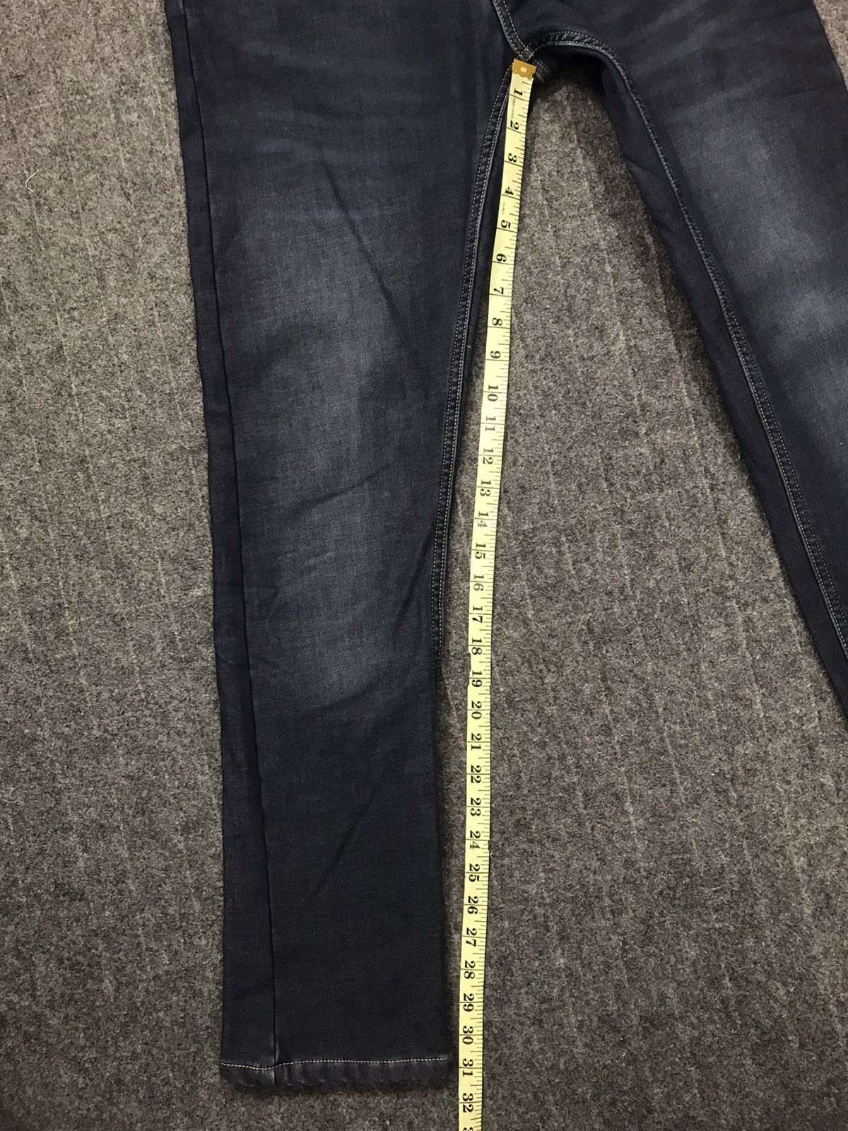 Japanese Brand C.P.S Cont. No 30-15’S Distressed Denim Indigo Straight Cut Size US 34 / EU 50 - 11 Thumbnail