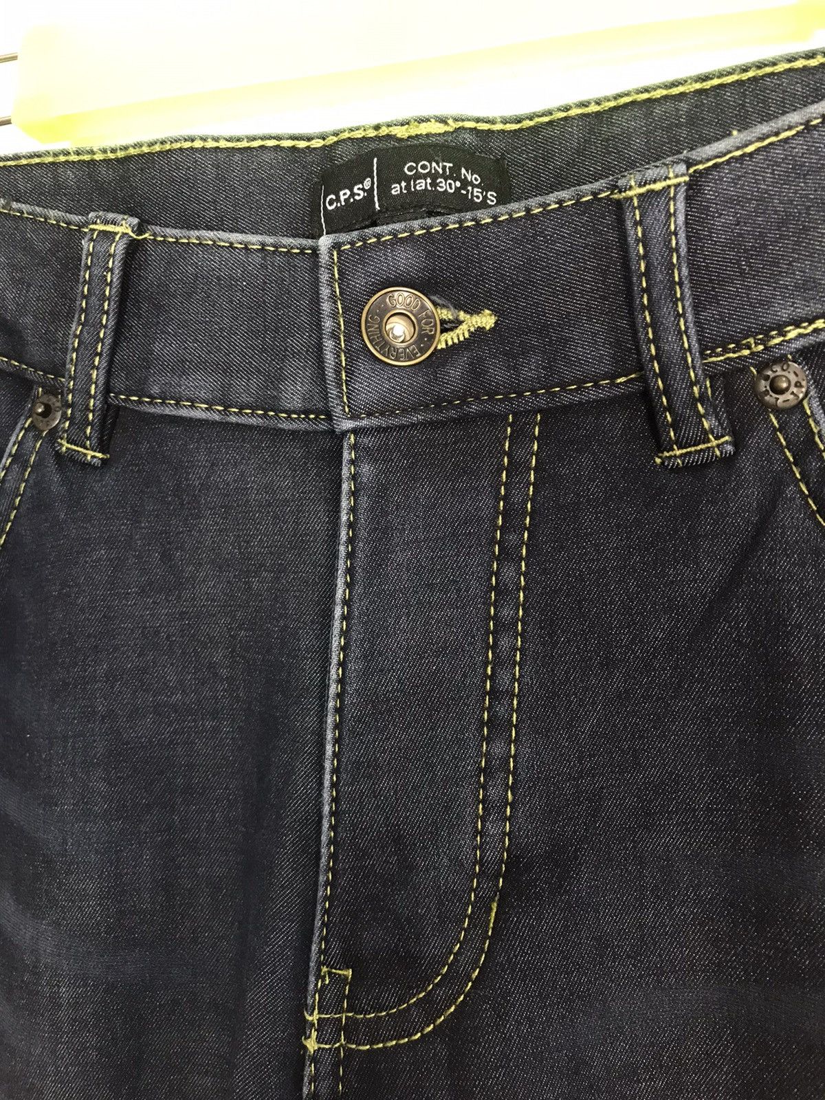 Japanese Brand C.P.S Cont. No 30-15’S Distressed Denim Indigo Straight Cut Size US 34 / EU 50 - 3 Thumbnail