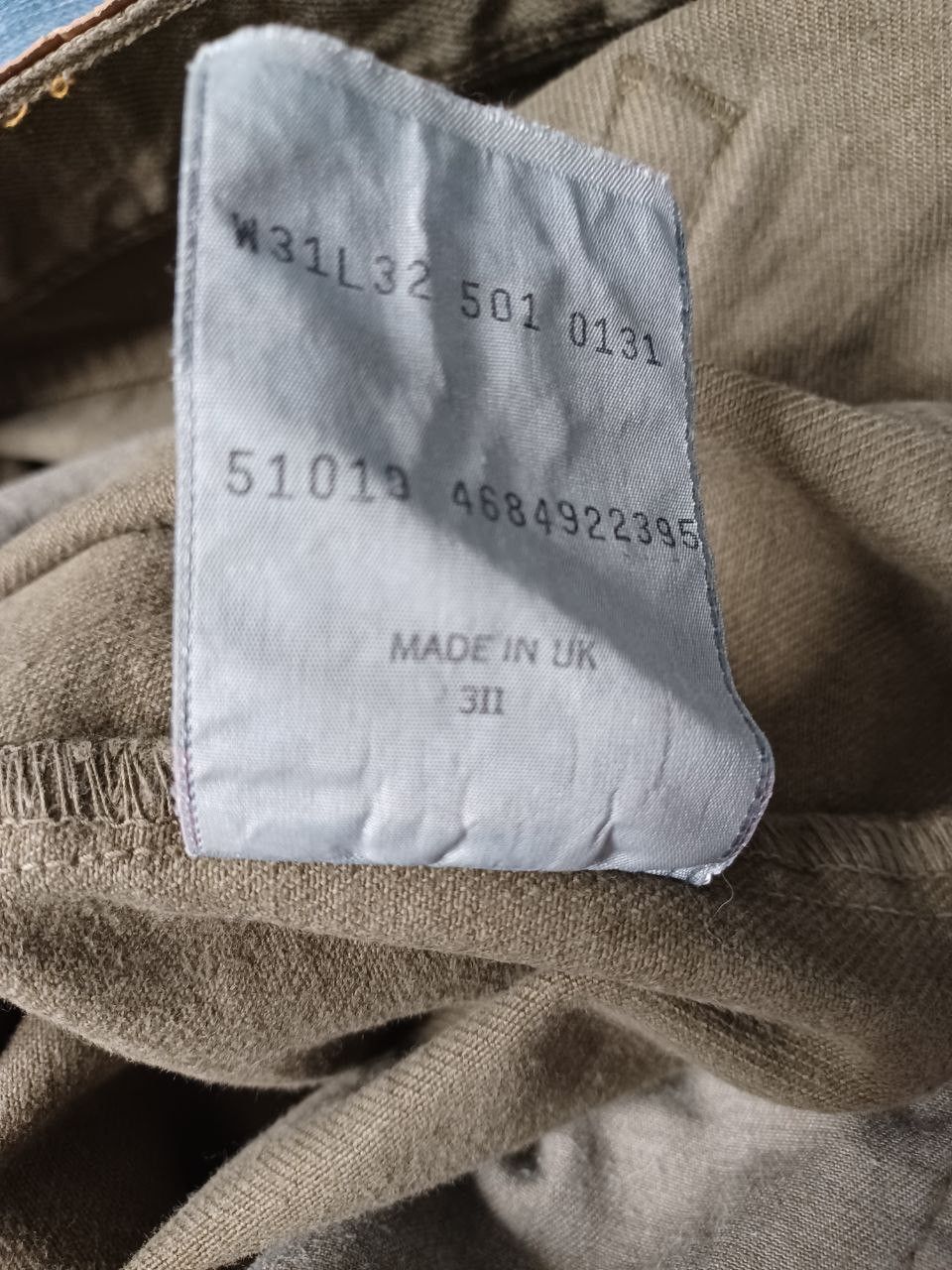 Levi's Vintage Clothing Made in UK Levis vintage 501 khakis jeans denim Size US 31 - 6 Thumbnail