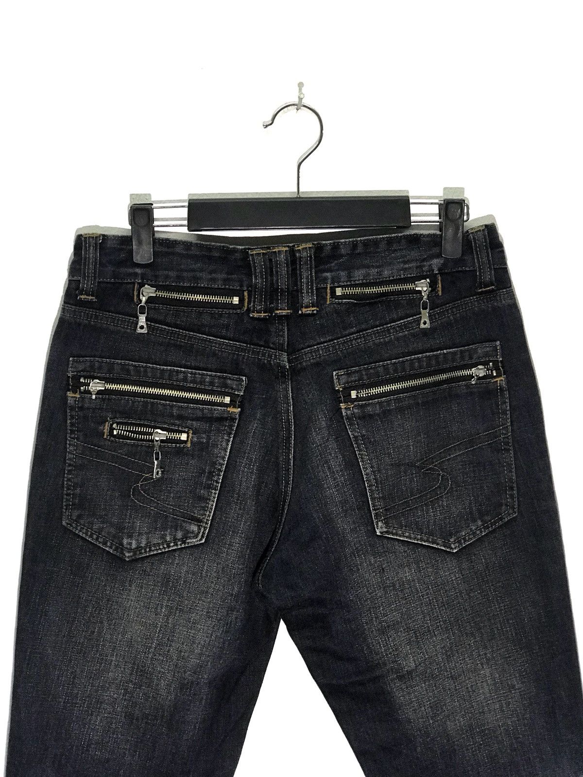If Six Was Nine × Japanese Brand Semantic Distressed Zipper Slim Fit Punk Style Denim Jeans Size US 30 / EU 46 - 4 Thumbnail